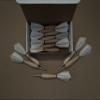 White Turkey Feather Wood Dart #1 - Tournament Official view 2