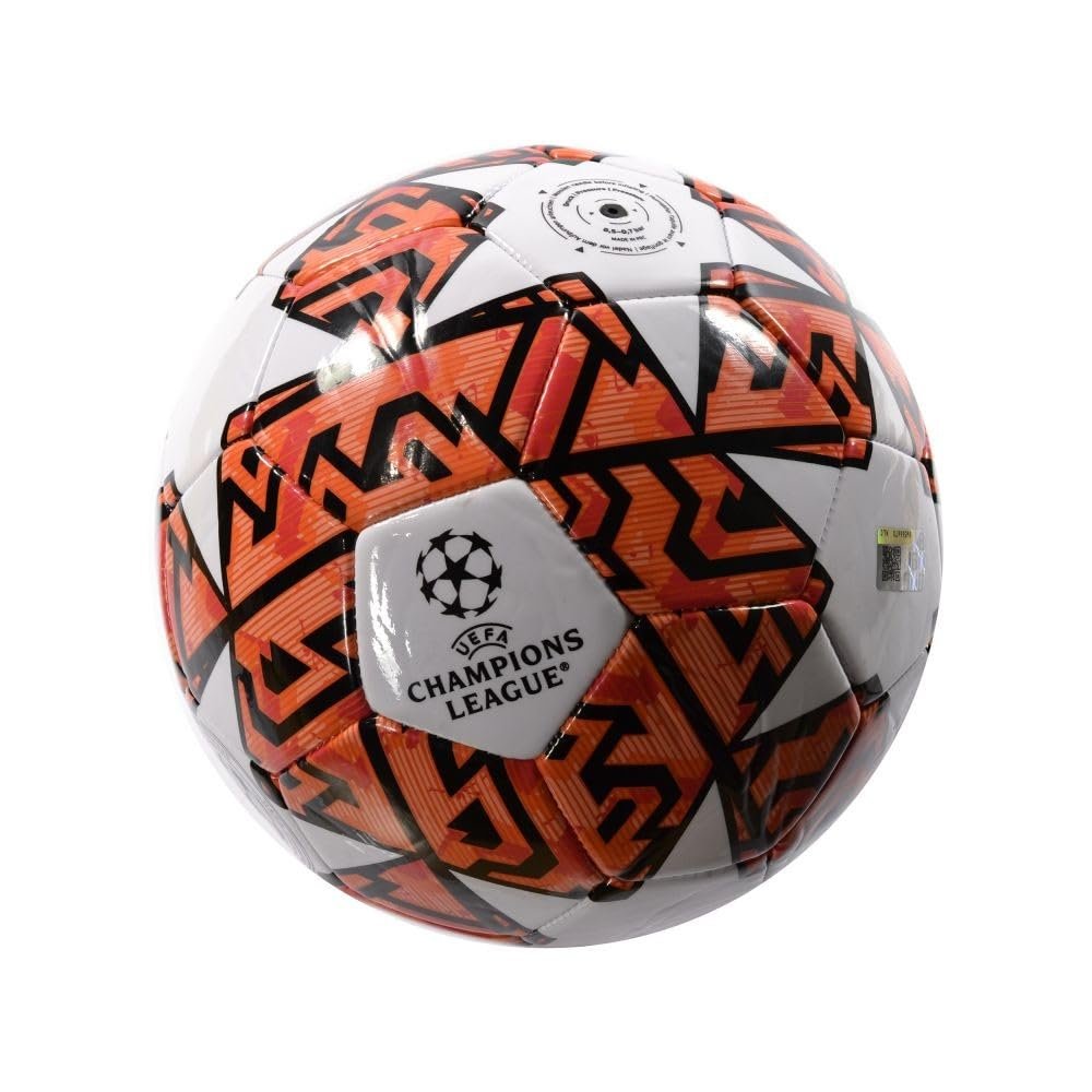 UEFA Champions League Patterned Soccer Ball (5) (White/Orange/Black)