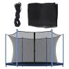 FSDIYU Trampoline Safety Net Replacement, 14FT Round Trampoline Accessories with Zippers and Buckles, UV Resistant Tear Resistant Trampoline Enclosure Surround Netting, Net Only,14 FT - 6 Poles,Black
