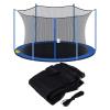 FSDIYU Trampoline Safety Net Replacement, 15FT Round Trampoline Accessories with Zippers and Buckles, UV Resistant Tear Resistant Trampoline Enclosure Surround Netting, Net Only,15 FT - 6 Poles,Black view 1