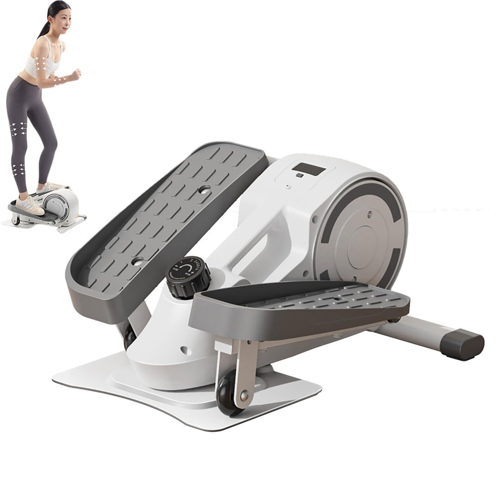 CHANGLKJ Under Desk Elliptical Machine, Foot Pedal Exerciser, 8 Levels Resistance Adjustable and 150 Kg Max Load, Anti-Slip Pedal and 20 DB Ultra Quiet, for Fitness, Daily Exercising, Gifting