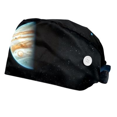 2 Pieces Scrub Caps Women Scrub Cap Nurse Scrub Cap for Kitchen Universe Nebula Planet Stars Space Multicoloured
