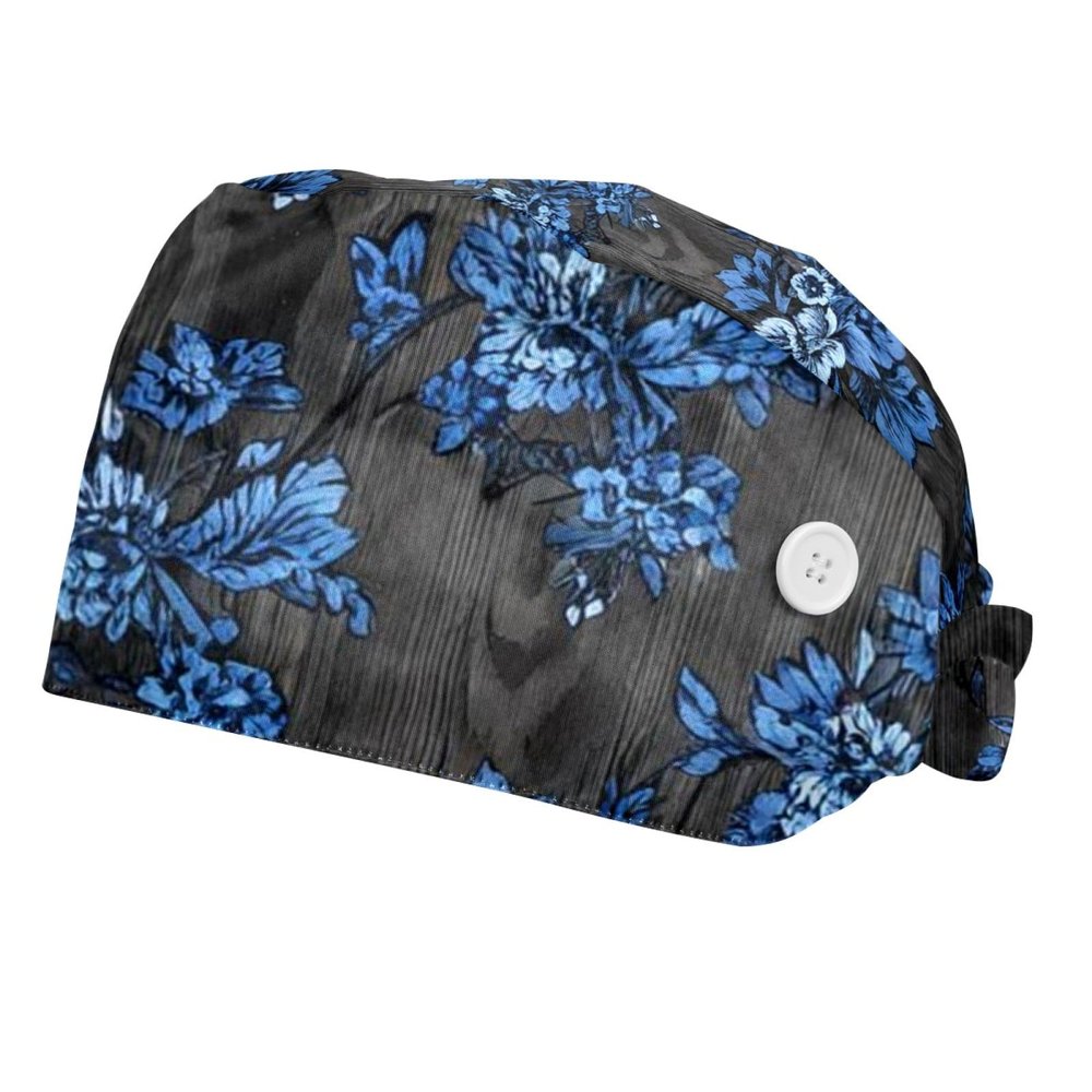 2 Pieces Scrub Caps Women Womens Scrub Cap Nurse Hat for Home Wallpaper Floral Multicoloured