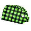 2 Pieces Scrub Caps Women Ponytail Scrub Cap Nursing Hats for Women for Home Square Pattern Colorful view 1