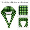 2 Pieces Scrub Caps Women Ponytail Scrub Cap Nursing Hats for Women for Home Square Pattern Colorful view 3