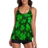 Fashion Tankini Sets, Swimsuits Two Piece Tummy Control Bathing Suits for Women Swimwear Top with Boyshorts Compatible with St Patricks Day Green Shamrock Clover Leaf Grass view 1