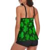 Fashion Tankini Sets, Swimsuits Two Piece Tummy Control Bathing Suits for Women Swimwear Top with Boyshorts Compatible with St Patricks Day Green Shamrock Clover Leaf Grass view 3