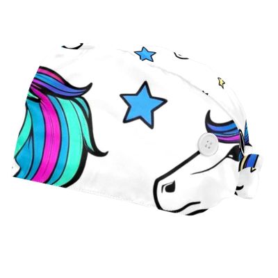 2 Pieces Scrub Caps Women Scrub Cap Nursing Scrub Caps for Hospital Horse Stars Multicoloured