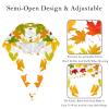 2 Pieces Scrub Caps Women Ponytail Scrub Cap Nurse Hat for The Surgeon Autumn Maple Leaves Multicoloured view 3