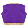 Hedmy Kids Boys Arabian Prince Vest Open Front Gold Trim Waistcoat Top Halloween Carnival Party Fancy Dress Up Purple 6 Years view 2