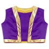 Hedmy Kids Boys Arabian Prince Vest Open Front Gold Trim Waistcoat Top Halloween Carnival Party Fancy Dress Up Purple 6 Years view 3