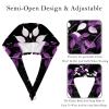 2 Pieces Scrub Caps Women Chef Hat Nursing Scrub Caps for The Surgeon Leave Tree Violet Twigs view 3