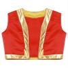 Hedmy Kids Boys Arabian Prince Vest Open Front Gold Trim Waistcoat Top Halloween Carnival Party Fancy Dress Up Red 8 Years view 3