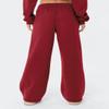 HeSaYep Women's Fleece Lined Sweatpants Wide Leg Baggy High Waisted Sweat Pants Drawstring Lounge Trousers Y2K Straight Leg Sherpa Pants Red XL view 2