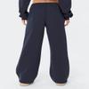 HeSaYep Women's Fleece Lined Sweatpants Wide Leg Baggy High Waisted Sweat Pants Drawstring Lounge Trousers Y2K Straight Leg Sherpa Pants Navy Blue M view 2
