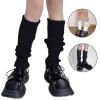 PTILSERY Knit Winter Warm Leg Warmers Long Socks Boot Cuffs Knit Leggings Stockings Hollow Out Knee Warmers Sleeve view 2