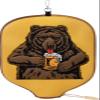 Big Crazy Pickleball Paddle Cover - Leather Case With Hangable Hook, Zipper for Paddle Protection - Bear Design - Gift for Players