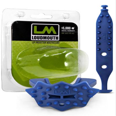 Loudmouth Football Mouth Guard - 3D SpikeSurge Football Mouthpiece with Strap, Fits Adult & Youth, Mouth Guard Football Accessories (Tiger Navy Blue)