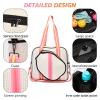 SPELIKO Pickleball Tote for Ladies, Waterproof Pickleball Paddles Bag, Multifunctional Pink White view 2