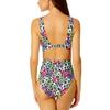 Salt + Cove Womens Cut-Out Animal Print One-Piece Swimsuit Green L view 2