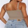iGENJUN Womens Sleeveless V Neck Ribbed Tank Tops for Women 2026 Backless Slim Fitted Soft Basic Layerring Camisole Shirts,L,Khaki view 3