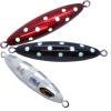 Qty 3 Eddie Bomb 16oz Heavy Big Torpedo Bluefin Tuna unrigged Glow dots Silver Black Red Vertical Fast Sinker Flat Fall Glow in The Dark view 1