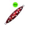 Qty 3 Eddie Bomb 16oz Heavy Big Torpedo Bluefin Tuna unrigged Glow dots Silver Black Red Vertical Fast Sinker Flat Fall Glow in The Dark view 3