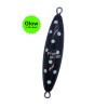 Qty 3 Eddie Bomb 16oz Heavy Big Torpedo Bluefin Tuna unrigged Glow dots Silver Black Red Vertical Fast Sinker Flat Fall Glow in The Dark view 4