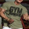 Gym Junkie Funny Saying T-Shirt for Men Fitness Inspiring Workout Shirts for Him (SM, Gym-Junkie Back Military Green Branded) view 2