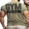 Gym Junkie Funny Saying T-Shirt for Men Fitness Inspiring Workout Shirts for Him (SM, Gym-Junkie Back Military Green Branded) view 4