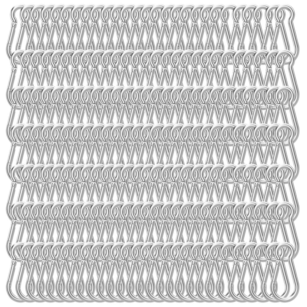 100PCS 3" Carabiner, M8x 5/16" Heavy Duty Galvanized Steel Spring Snap Hook Carabiner Clips, with 500LBS Load Capacity for Camping Hiking Hammock Swing and Outdoor Activities