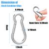 100PCS 3" Carabiner, M8x 5/16" Heavy Duty Galvanized Steel Spring Snap Hook Carabiner Clips, with 500LBS Load Capacity for Camping Hiking Hammock Swing and Outdoor Activities view 2