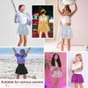 Girls Metallic Skirt Girls Sequin Sparkly Skirts 2-Layer Ruffle Skirts with Sunglasses Cheerleaders Skirt Rainbow 10-11 Years view 2