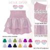 Girls Metallic Skirt Girls Sequin Sparkly Skirts 2-Layer Ruffle Skirts with Sunglasses Cheerleaders Skirt Rainbow 10-11 Years view 3