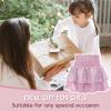 Girls Metallic Skirt Girls Sequin Sparkly Skirts 2-Layer Ruffle Skirts with Sunglasses Cheerleaders Skirt Rainbow 10-11 Years view 4