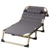 Extra Wide Camping Cot for Adults, Folding Reclining Chair with Pillow Portable Guest Bed for Sleeping Multi Use Fold Up Bed with Adjustable 4-Positions for Home, Office Bedroom & Outdoor(Purples)