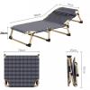 Extra Wide Camping Cot for Adults, Folding Reclining Chair with Pillow Portable Guest Bed for Sleeping Multi Use Fold Up Bed with Adjustable 4-Positions for Home, Office Bedroom & Outdoor(Black) view 3