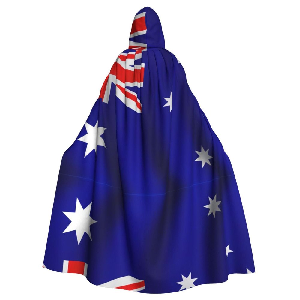 DRTGEDS Australian Flag Hooded Cloak Unisex Cape Halloween Christmas Vampire Witch Cloak Costumes Party Cape