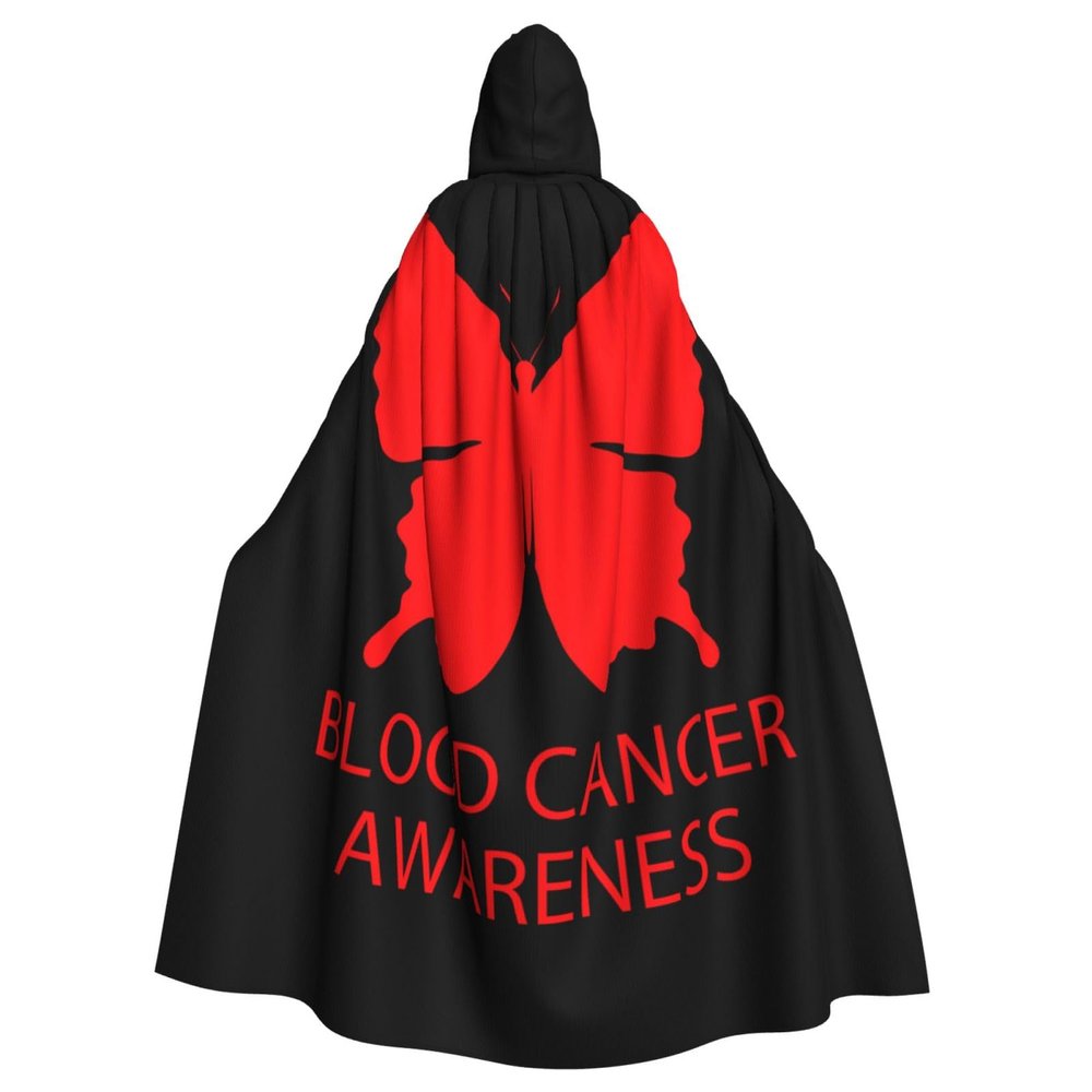 Juiimr Blood Cancer Awareness Month in September We Wear Red Long Hooded Cape Cloak For Halloween Carnival Theme Party Cosplay Costume Decor