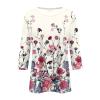 3/4 Length Sleeve Womens Tops 2026 Spring Summer Clothing for Women Plus Size Shirts for Women 3/4 Sleeve Tops Crew Ncek Floral Print Trendy Causal Blouse A04 Beige XXL view 3