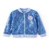 Disney Frozen Elsa Toddler Girls Sequin Jacket Bomber Varsity School Kids Fall Clothes Sparkly Lightweight Sweatshirt Button up Party Coat 4-5 Years view 1