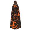 Juiimr Halloween Pumpkin Pattern Long Hooded Cape Cloak For Halloween Carnival Theme Party Cosplay Costume Decor view 4