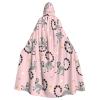 Juiimr Cute Lemurs Pattern Long Hooded Cape Cloak For Halloween Carnival Theme Party Cosplay Costume Decor view 1