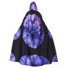 DRTGEDS Violet Flower Hooded Cloak Unisex Cape Halloween Christmas Vampire Witch Cloak Costumes Party Cape view 1