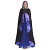 DRTGEDS Violet Flower Hooded Cloak Unisex Cape Halloween Christmas Vampire Witch Cloak Costumes Party Cape view 2