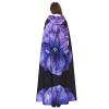 DRTGEDS Violet Flower Hooded Cloak Unisex Cape Halloween Christmas Vampire Witch Cloak Costumes Party Cape view 4