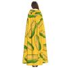 Juiimr Fresh Ripe Corn Cobs Pattern Long Hooded Cape Cloak For Halloween Carnival Theme Party Cosplay Costume Decor view 4