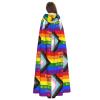 Juiimr Pride Month LGBTQ Gay Pride Ally Pattern Long Hooded Cape Cloak For Halloween Carnival Theme Party Cosplay Costume Decor view 4