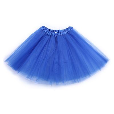 HzDazrl Women Tulle Tutu Skirt Layered Ballet Dance Party Princess Skirt Halloween Christmas Carnival Costume Mini Skirt (Solid Royal Blue, ONE Size)
