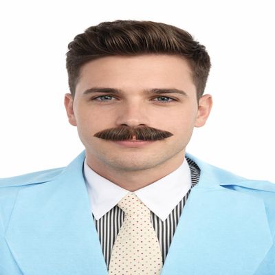 BC GOODS BY Mens Small Straight Fake Mustache  Natural Look Self Adhesive Facial Hair - Realistic Costume Accessory for Parties, Themed Outfits, Festive Gatherings & Special Occasions - Dark Brown